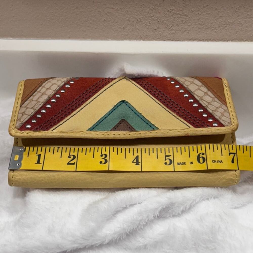 Fossil Long Live Vintage 1954 Leather Women's Wallet Multicolor Patchwork - Picture 8 of 9